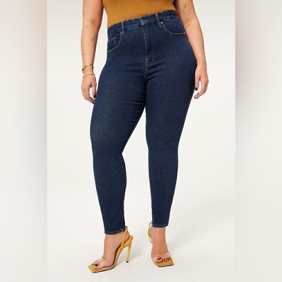 NWT- Good American- Always Fits Good Waist Long Dark Wash Jeans, Size 28-32 - Picture 4 of 16